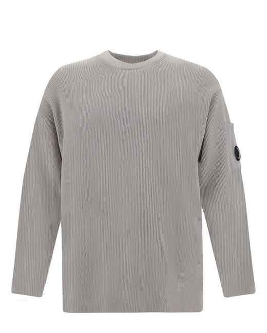 C P Company Gray Chenille Sweater for men