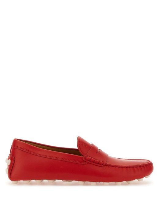 Tod's Red Rubberized Loafers