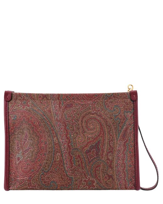 Etro Red Paisley Pouch for men