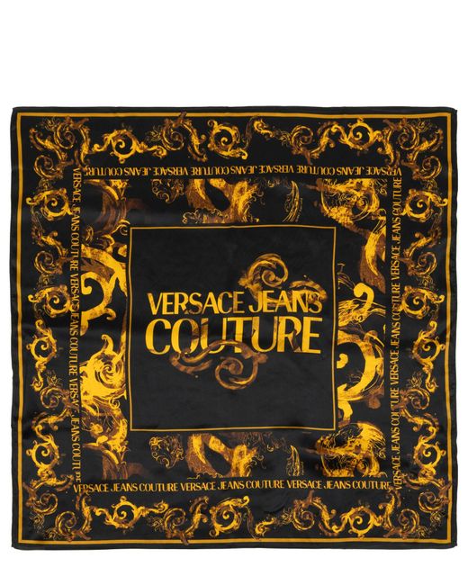 Versace Metallic Watercolour Couture Silk Foulard