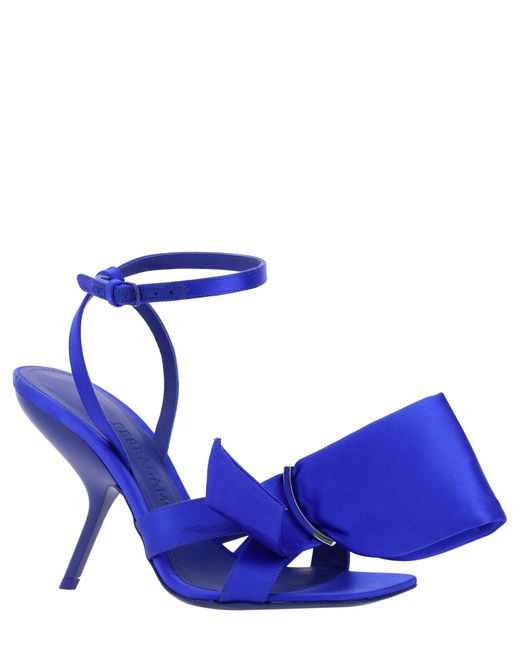 Ferragamo Helena Heeled Sandals in Blue | Lyst