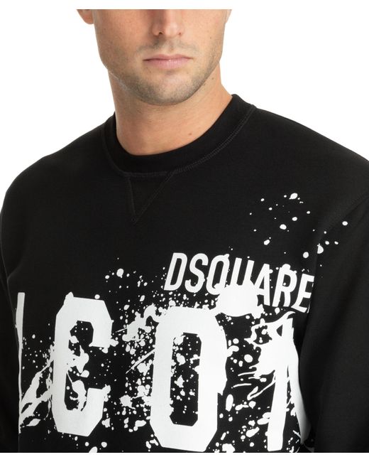 DSquared² Black Cool Fit Splash Sweatshirt for men