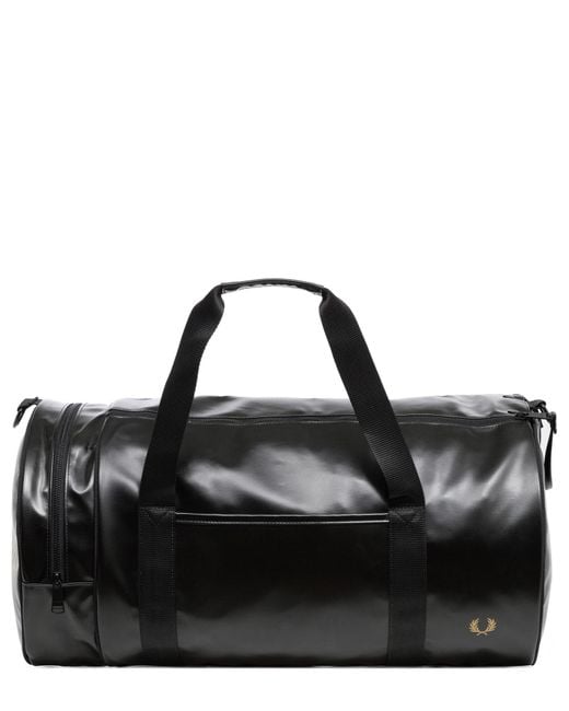 Fred Perry Black Barrel Gym Bag for men