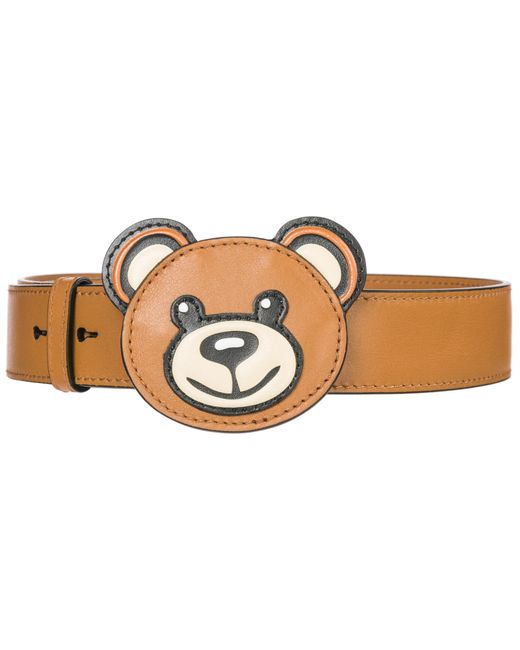 Moschino Brown Women's Leather Shoulder Strap Teddy Bear