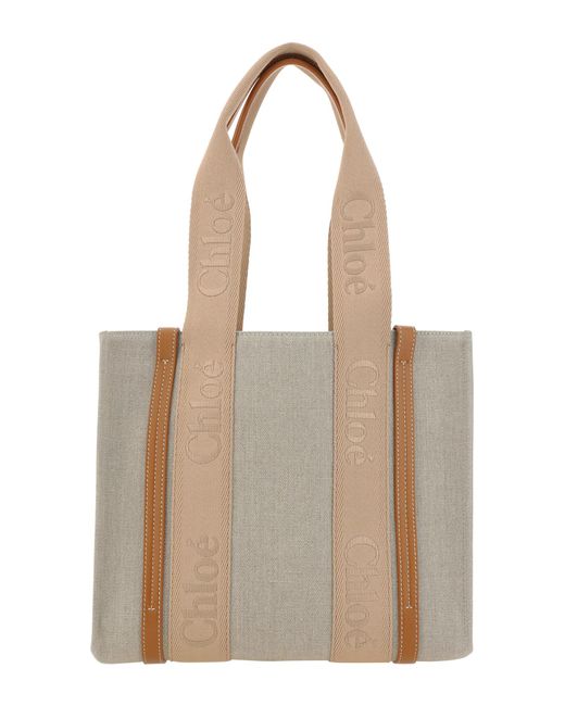 Shopping bag woody di Chloé in Natural