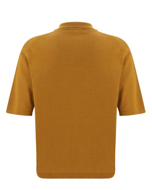 Roberto Collina Brown Boxy Polo Shirt for men