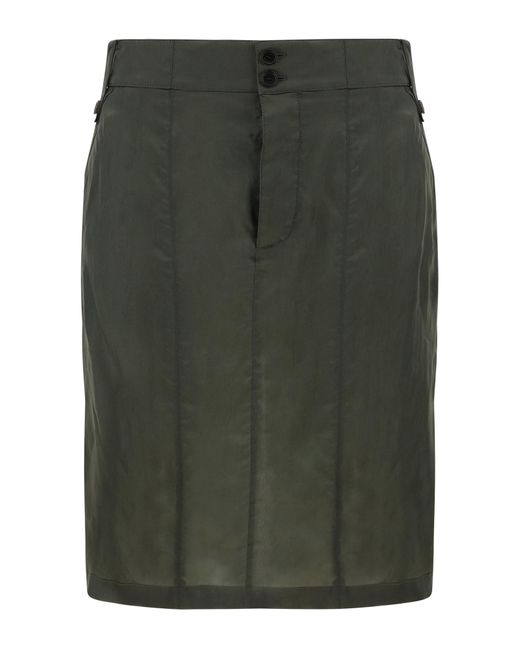Saint Laurent Green Bemberg Mini Skirt