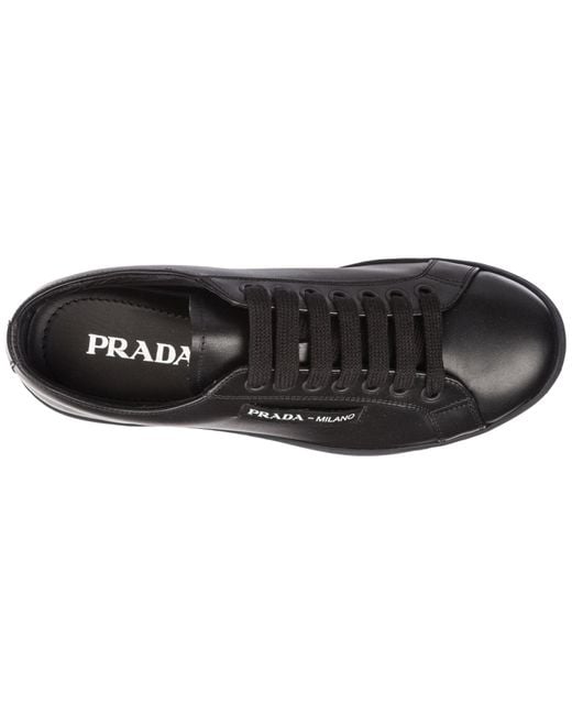 Prada Shoes Leather Trainers Sneakers in Nero (Black) for Men | Lyst