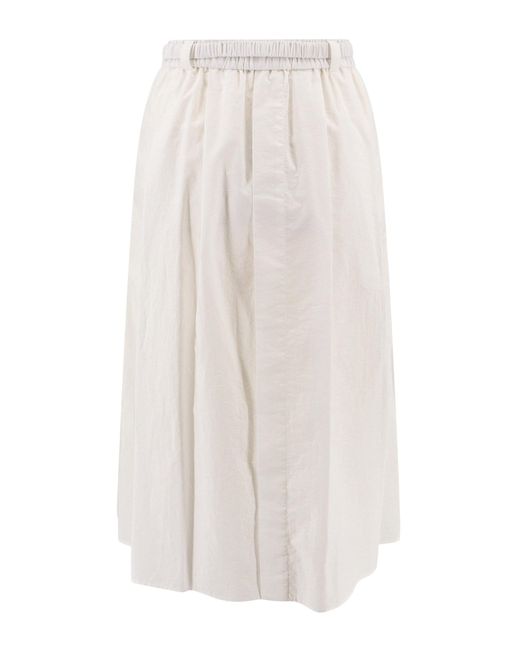 Brunello Cucinelli White Midi Skirt