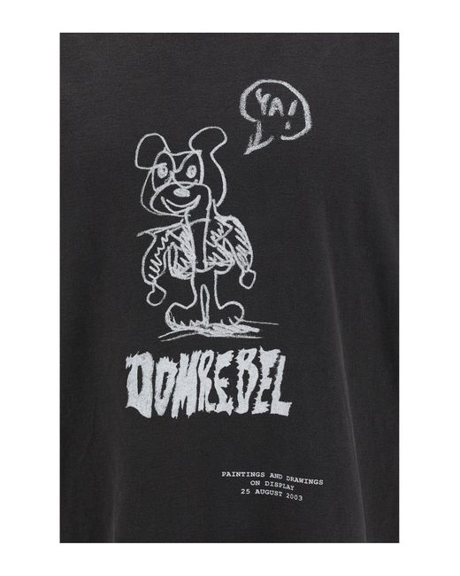 T-shirt di DOMREBEL in Black da Uomo