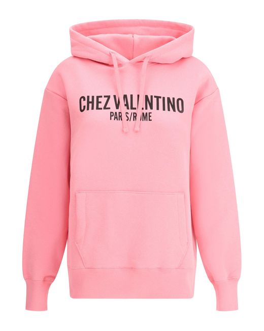Felpa con cappuccio di Valentino in Pink