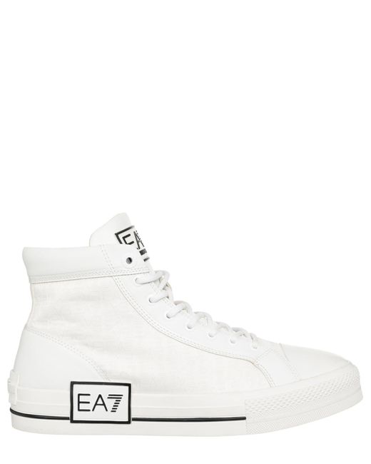 EA7 White High-top Sneakers for men