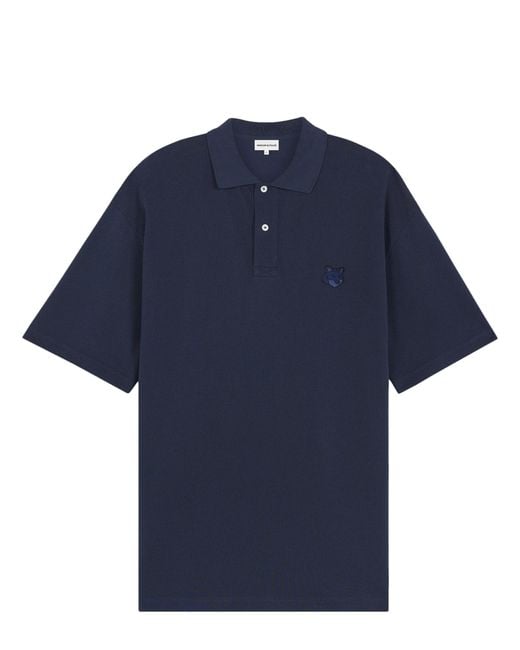 Maison Kitsuné Blue Polo Shirt for men