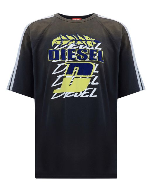 DIESEL T-roxt-stripe T-shirt in Black for Men | Lyst