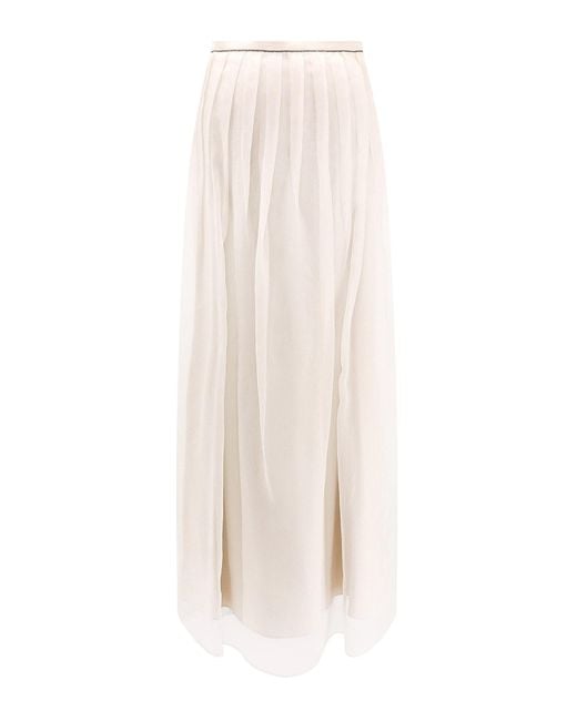 Brunello Cucinelli White Maxi Skirt