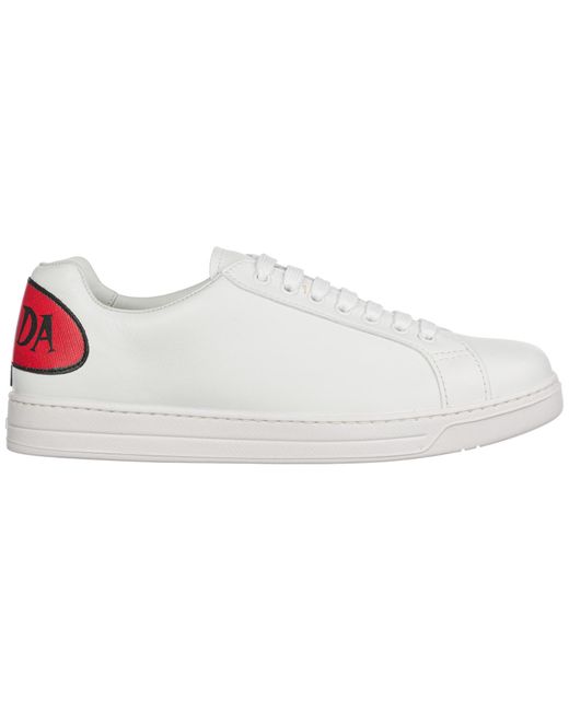 Prada White Shoes Leather Trainers Sneakers for men