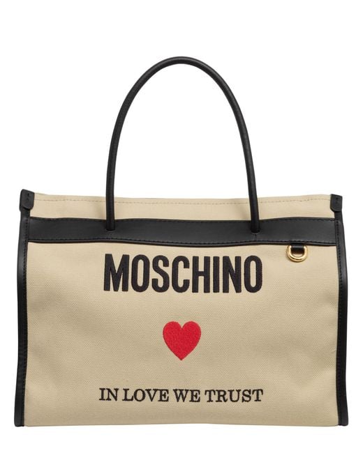 Moschino Natural In Love We Trust Tote Bag