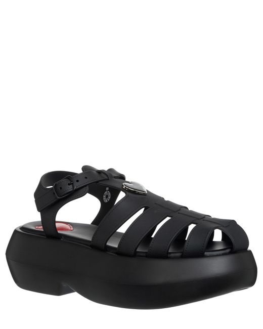 Love Moschino Black Love Chunky Floating Sandals