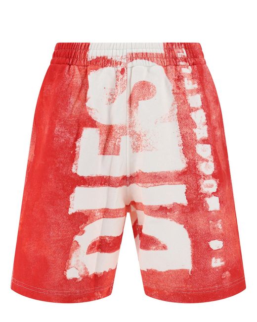 DIESEL Red Track Shorts for men