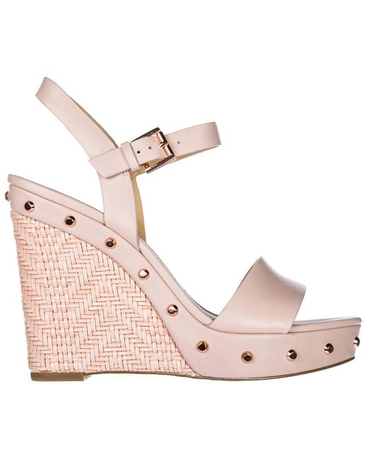 Michael Kors Pink Leather Shoes Wedges Sandals Ellen