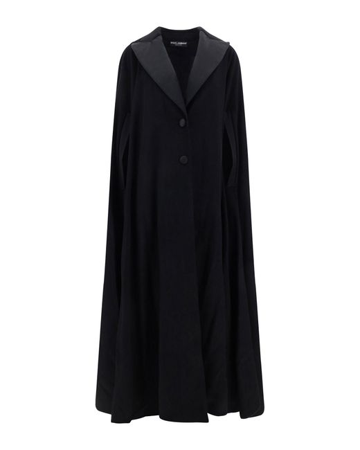 Dolce & Gabbana Black Cappa Coat