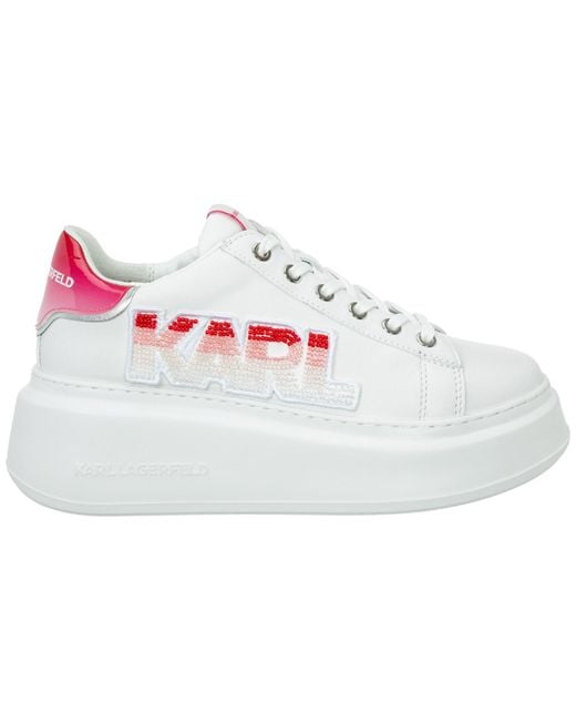 Karl Lagerfeld White Shoes Leather Trainers Sneakers Anakapri