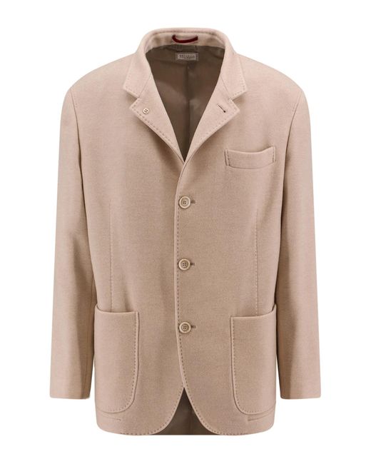Brunello Cucinelli Coat in Natural for Men Lyst