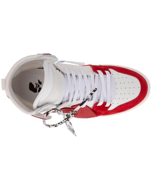 Scarpe sneakers alte uomo in pelle vulcanizedOff-White c/o Virgil Abloh in  Pelle da Uomo colore Rosso - Lyst