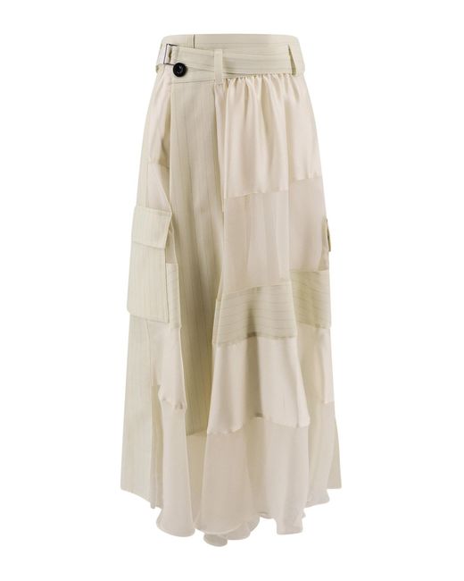 Sacai White Midi Skirt