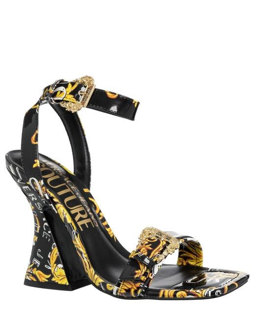 Versace Metallic Kirsten Watercolour Couture Heeled Sandals