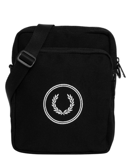 Fred Perry Black Cotton Crossbody Bag for men