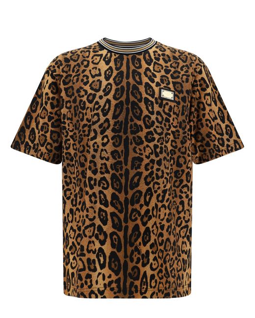 T-shirt di Dolce & Gabbana in Brown da Uomo