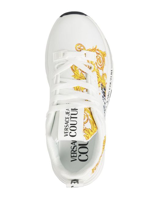 Versace White Dynamic Watercolour Couture Sneakers