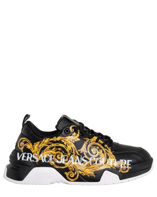 Versace Jeans Black Stargaze Logo Couture Sneakers for men