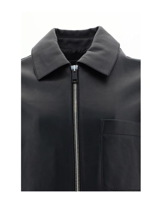Yves Salomon Black Leather Jackets for men