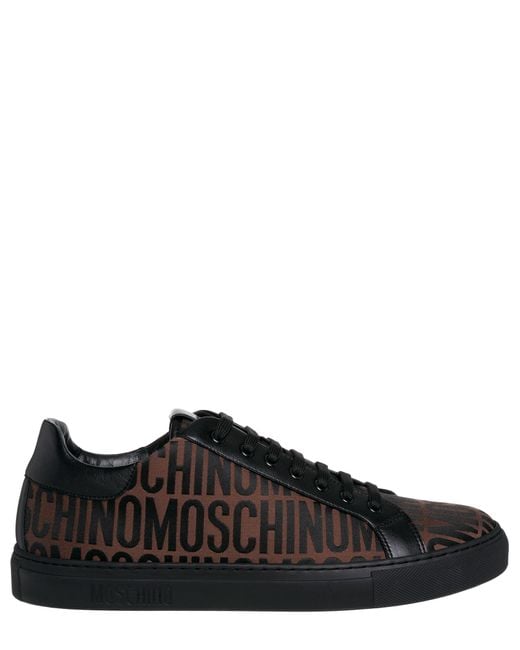 Sneakers logo di Moschino in Black da Uomo
