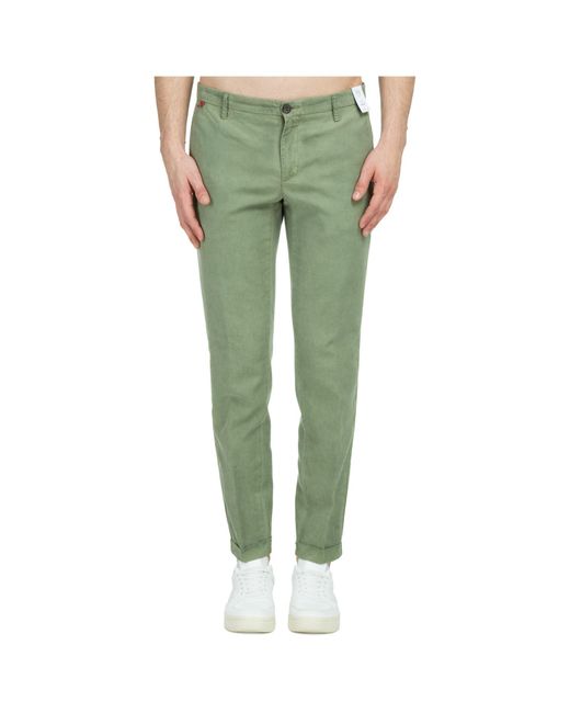 AT.P.CO Cotton Trousers Pants Sasa in Green for Men | Lyst