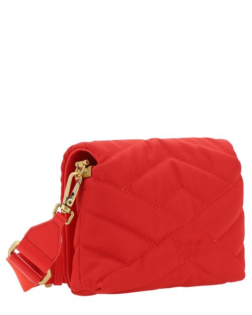 Pinko Red Love Click Puff Crossbody Bag