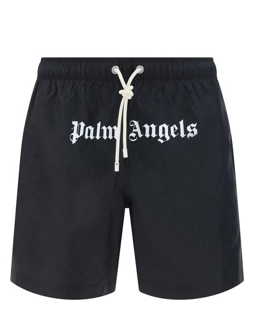 Palm Angels Black Swim Shorts for men