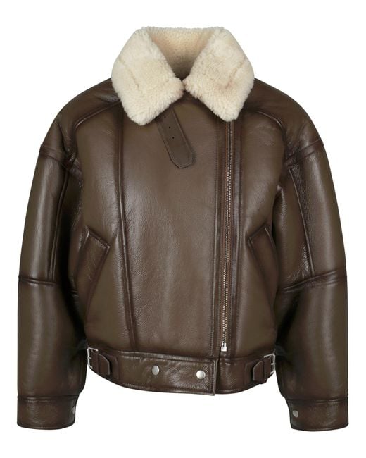 Acne Brown Leather Jackets