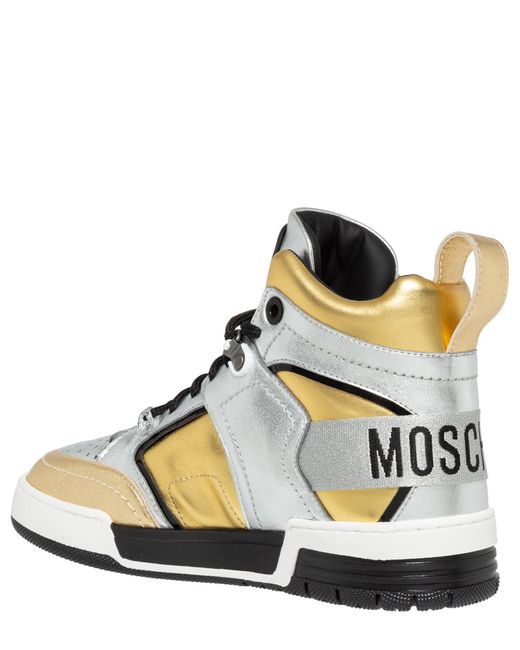 Moschino Streetball High-top Sneakers in Metallic | Lyst