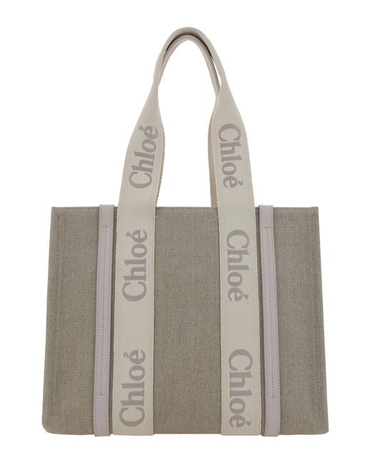 Chloé Gray Woody Tote Bag