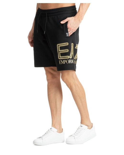 EA7 Black Track Shorts for men