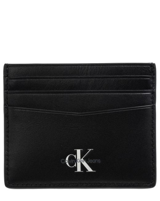Calvin Klein Credit Card Holder in Black for Men | Lyst