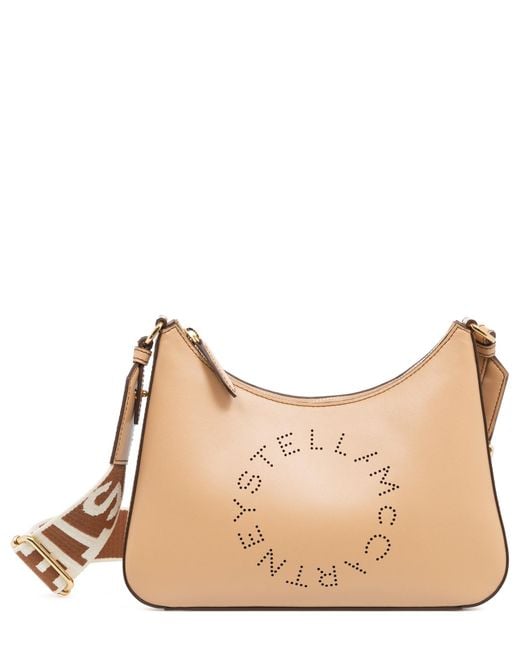 Stella McCartney Natural Stella Logo Small Hobo Bag