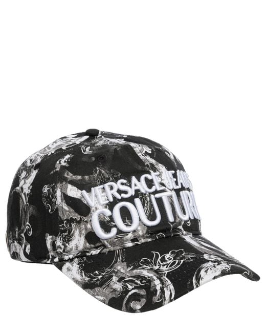 Versace Black Watercolour Couture Hat for men