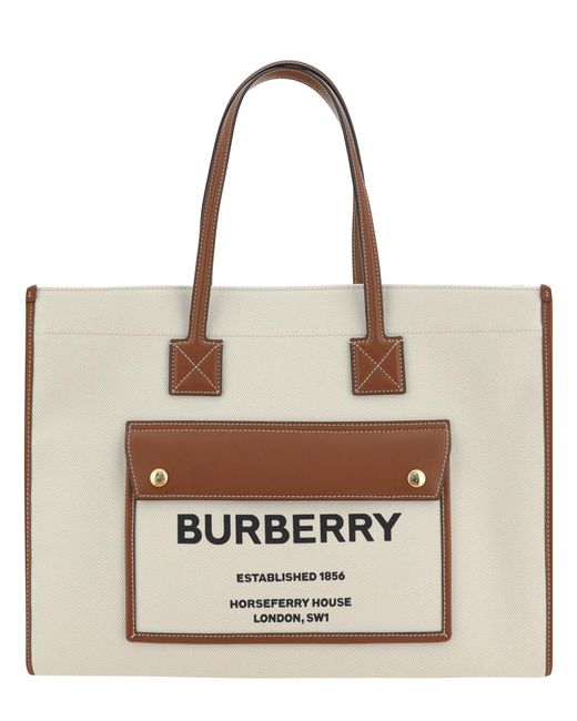 Burberry Natural Frey Tote Bag