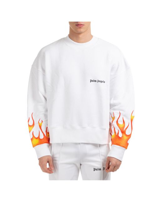 Palm Angels White Men's Sweatshirt Sweat Firestarter for men