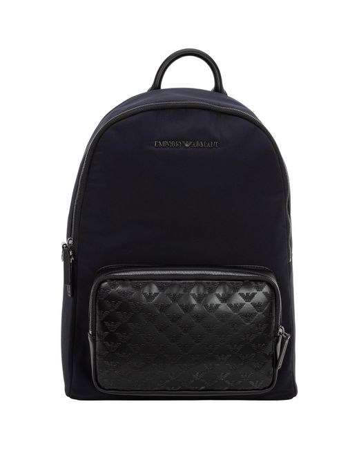 Emporio Armani Synthetic Rucksack Backpack Travel Eagle Monogram in