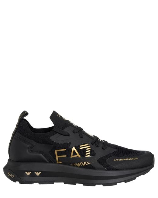 EA7 Black Altura Knit Sneakers for men